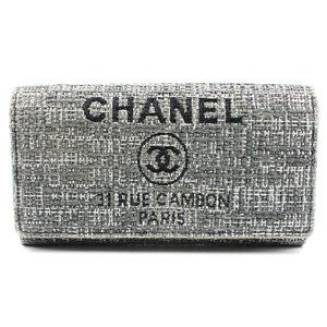 Chanel Tweed Deauville Front Logo Wallet